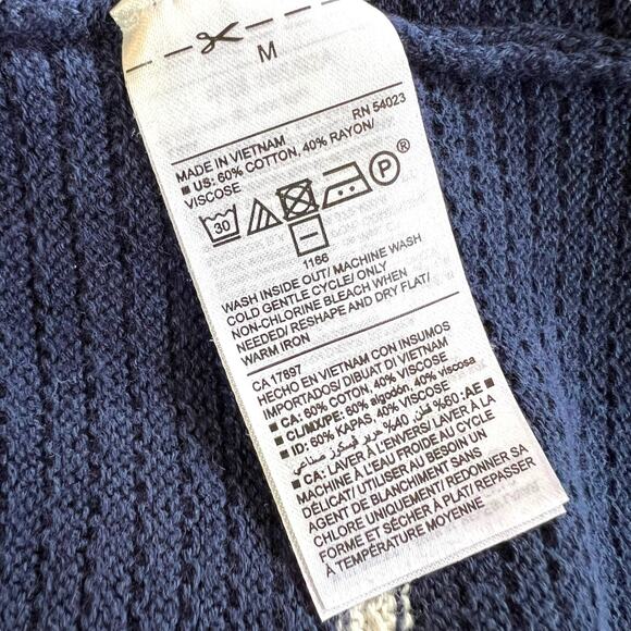 Old Navy Womens Tunic Sweater Knit V Neck Long Sleeves Pullover Striped Medium - Picture 7 of 7